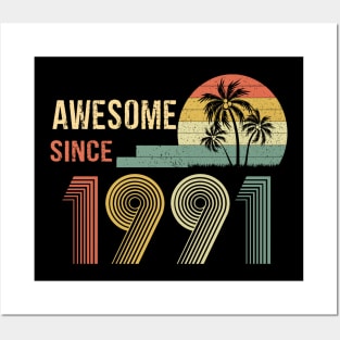 31 Years Old Awesome Since 1991 Gifts 31th Birthday Gift Posters and Art